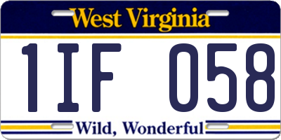 WV license plate 1IF058