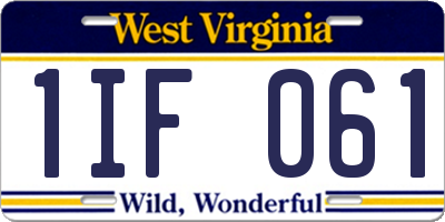 WV license plate 1IF061