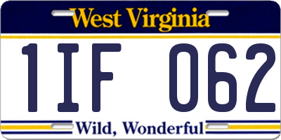 WV license plate 1IF062