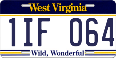 WV license plate 1IF064