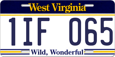 WV license plate 1IF065