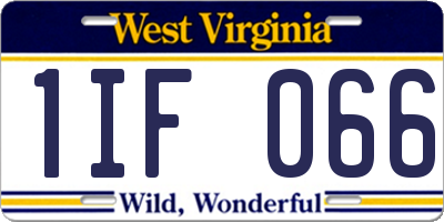 WV license plate 1IF066