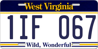 WV license plate 1IF067