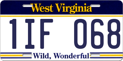 WV license plate 1IF068