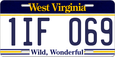 WV license plate 1IF069