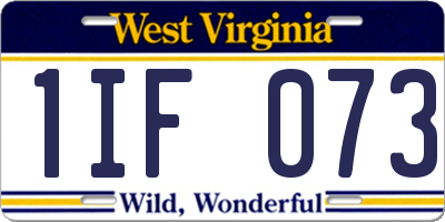 WV license plate 1IF073