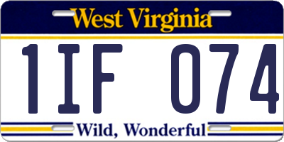 WV license plate 1IF074