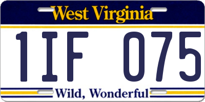 WV license plate 1IF075