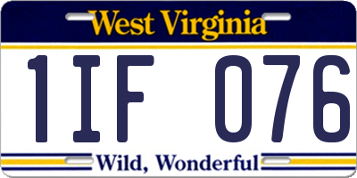 WV license plate 1IF076