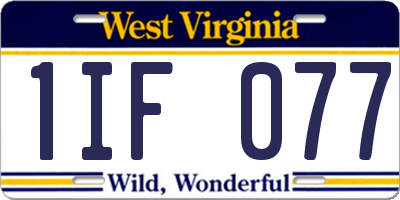 WV license plate 1IF077