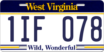 WV license plate 1IF078