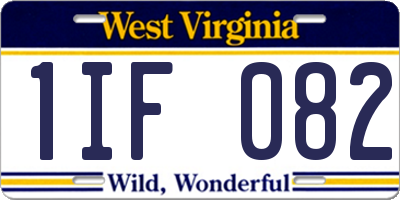 WV license plate 1IF082