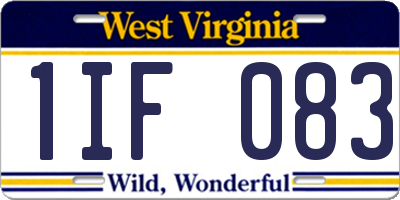 WV license plate 1IF083