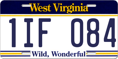 WV license plate 1IF084