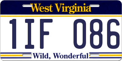 WV license plate 1IF086