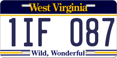WV license plate 1IF087