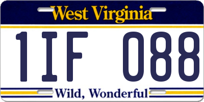 WV license plate 1IF088