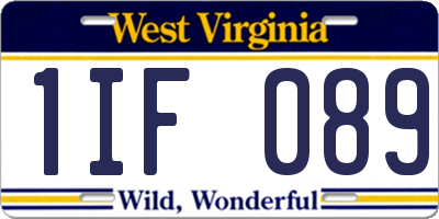 WV license plate 1IF089