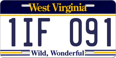 WV license plate 1IF091