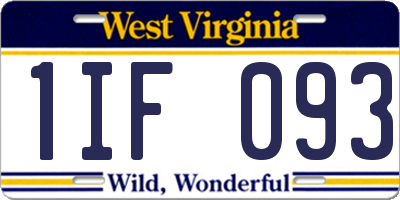 WV license plate 1IF093