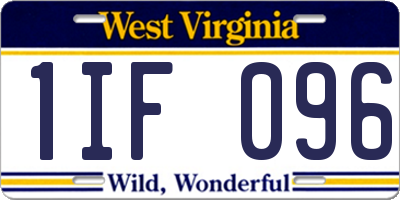 WV license plate 1IF096