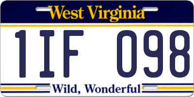 WV license plate 1IF098