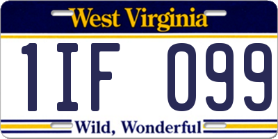 WV license plate 1IF099