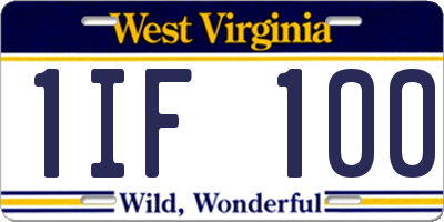 WV license plate 1IF100