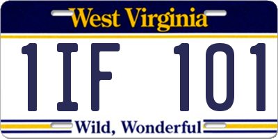 WV license plate 1IF101