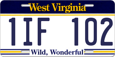 WV license plate 1IF102