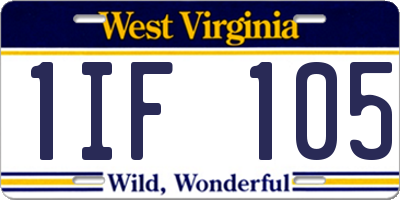 WV license plate 1IF105