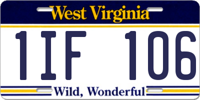 WV license plate 1IF106