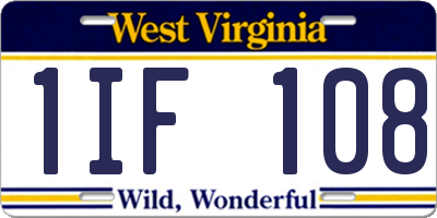 WV license plate 1IF108