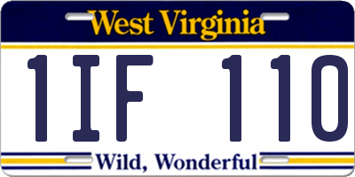 WV license plate 1IF110