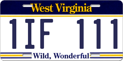 WV license plate 1IF111