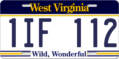 WV license plate 1IF112