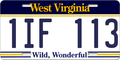 WV license plate 1IF113
