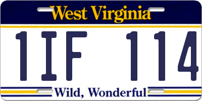 WV license plate 1IF114