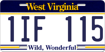 WV license plate 1IF115