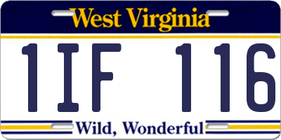 WV license plate 1IF116