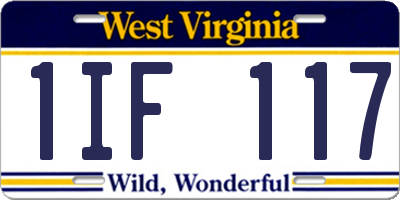 WV license plate 1IF117