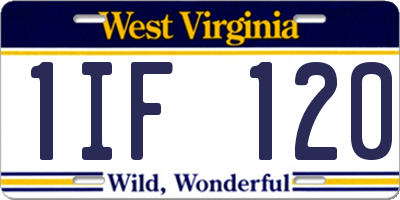WV license plate 1IF120