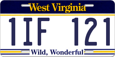 WV license plate 1IF121