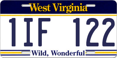 WV license plate 1IF122