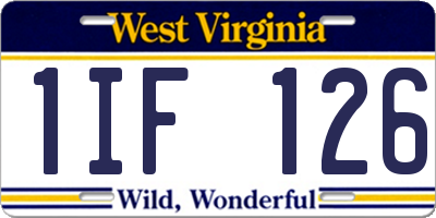 WV license plate 1IF126