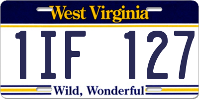 WV license plate 1IF127