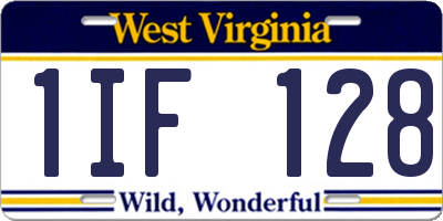 WV license plate 1IF128