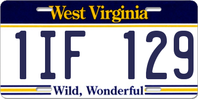 WV license plate 1IF129