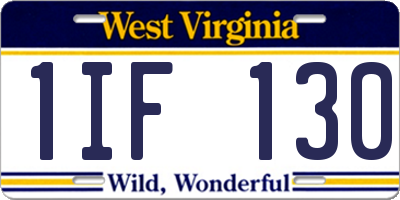 WV license plate 1IF130