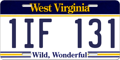 WV license plate 1IF131